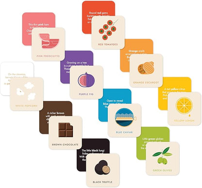 Gourmet Rainbow Art Cards Sensory Learning Toy Exploring Poems Color & Fancy Snack Food Facts Baby Speech Development Preschool Games Teacher Must Haves Baby 6-12 Months Toddler 1-4 Years