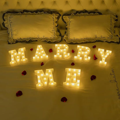 Foaky Rechargeable LED Letter Lights Sign Marquee Light Up Letters Sign for Night Light Wedding/Birthday Party Christmas Lamp Home Bar Decoration (M)