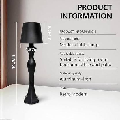 Cordless Table Lamp,Rechargeable Battery LED Touch Lamp,3 Color Stepless Dimming,Decorative Portable small Nightstand Lamp Festival Restaurant Bedroom Bar Coffee Shop Birthday Gifts for Women Mom
