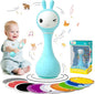 alilo Smarty Bunny Baby Rattle Musical Light Up Toys, Infants Newborns Baby Toys 0-3-6-12-18-24 Months,1 Year Old Boy Girl Gifts, 4 Music Modes and Color Recognition Function with 9 Color Card