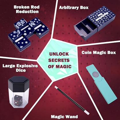 Magic Kit for Kids 28 in 1 Magic Tricks Set Age 6-8 to Perform with Step-by-Step Video Instructions for Each Trick from Professional Ages 6+
