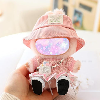 17cm Doll Clothes Set, 5 Pieces Dress Outfit Set for 6.7inch Doll Suit, Fashion Chic Hat & Clothes Accessories for 1st/2nd/3rd Gen Dolls Play & Display Pink