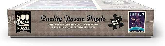 MyPuzzle Uranus: The Sideways Planet, Vintage Poster - Premium 500 Piece Jigsaw Puzzle for Adults