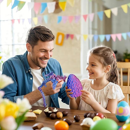 3D Printed Dragon Eggs with Articulated Fly Dragon Inside, Collectible Figurines Fidget Toy for Adults Kids Birthday Easter Christmas White Elephant Gifts for Friends Colleagues(Purple, L size)