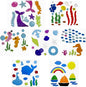 7 Pack Summer Window Gel Clings, Reusable TPR Jelly Stickers for Glass Windows, No-Residue Peel & Stick Decorations - Bright Ocean Themes for Room, Office, Home, Car, Bathroom Decor