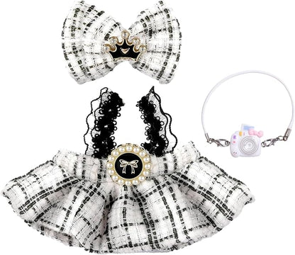 Clothes for 17cm Doll,Outfit for Doll,Dress and Hairpin Set for Dolls Dress Up,Accessories for 17cm Dolls (Style-B)