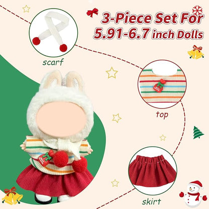 Doll Clothes 17cm/15cm Outfit Set Party Clothes High-End Fashion Outfits Suitable Accessories Christmas Cloak Halloween Premium Clothing 5.91-6.7 inch (No Doll) (LBB-256)
