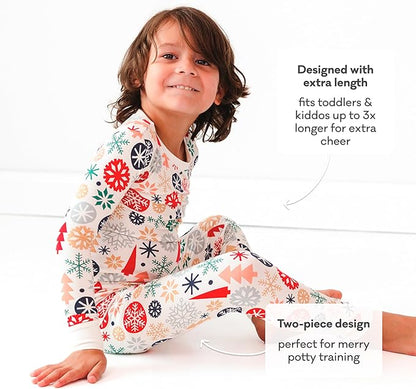 Little Sleepies Two-Piece Pajama Set for Boys & Girls, Soft Viscose from Bamboo Toddler Pajamas for Kids, Family Matching PJs