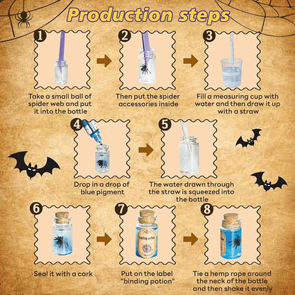 BEIREG Magic Potion Kits for Kids, Potion Making Kit with 20 Magic Mixed Potion Bottles & Witches Cauldron, Mystery House Craft for Christmas Halloween Crafts Gifts for Kids Girls 6 7 8 9 10+