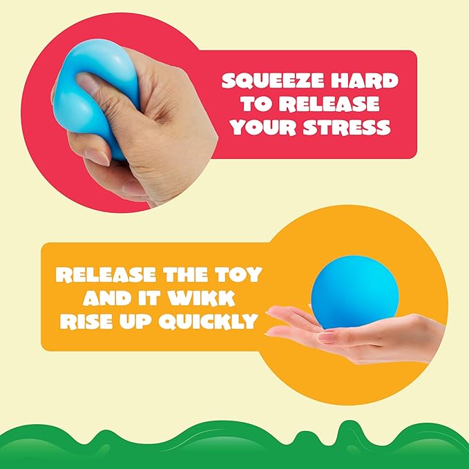 JOYIN 24 Pack Slow Rising Stress Balls, Squishy Sensory Fidget Toys, Hand Therapy Balls for Anxiety Relief, Classroom Prize Box Toys for Kids, Goodie Bag Stuffers, Party Favors