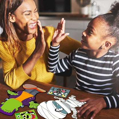 Make Your Own Jack-O-Lantern,Mummy,Witch,Monster Hunt Craft Stickers Kids Halloween Decorations 16pcs