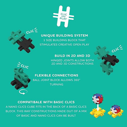 Nano Clics Creative Builders 125, Construction Toys for Children Ages 8 and up, Creative Educational Toys in a 125 Piece Set, Building Blocks for Girls and Boys, Durable Toys