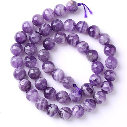 120PCS 6MM Purple Amethyst Dream Lace Beads Natural Quartz Crystal Stone Loose Beads for Jewelry Making DIY Bracelet Grade A+