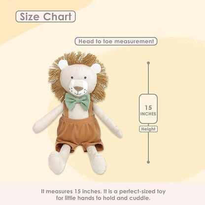 MON AMI Leopold The Lion Stuffed Animal 15”, Soft, Cuddly Lion Plush, for Nursery Room Décor, Wild Animals for Kids of All Ages