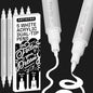 ARTISTRO 5 White Dual Tip Brush + Fine Acrylic Paint Pens Ideal for Calligraphy - Paint Markers for Fabric, Rock, Glass, DIY - Stocking Stuffers, Christmas Gift Idea for Teens, Grandkids, Kids