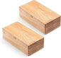 Zhanmai 2 Pack Christmas Puzzle Box Gift Wooden Magic Impossible Dovetail Box Secret Money Case Mini 3D Brain Teaser Case for Valentines Girlfriend Cash Adults Teens(Rectangle,Wood Color)