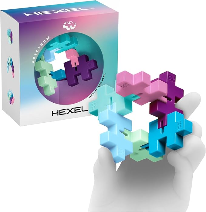 PLUS PLUS - HEXEL Flora - Fidget Sensory Puzzle Toy - Travel Friendly, Quiet Stress and Anxiety Relief for Kids/Adults
