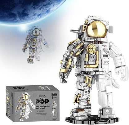 GoolRC Space Astronaut Building Block Set, 1078 Pcs Half Mechanical Astronaut Building Kit with Display Stand, Educational STEM Spaceman Building Kits Gifts for Teen