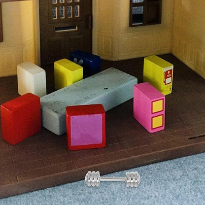 5PCS Miniature Dumbbells,1:12 Miniature Gym Equipment Dollhouse Tiny Dumbbell Toys for Doll House Decoration - 1.1Inch