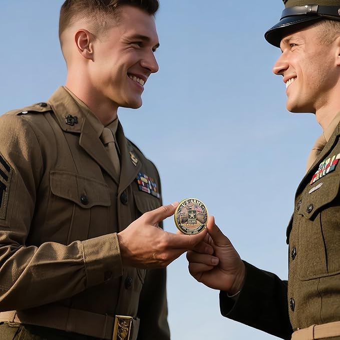 250th Anniversary Army Challenge Coin Commemorative Coin Tribute to The U.S. Army’s 250th Anniversary Collectible Challenge Coin for Veterans, Active Duty Members, and Patriots (C)