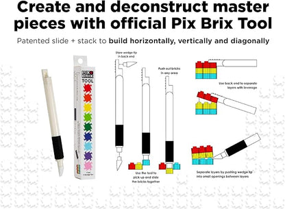 Pix Brix Pixel Art kit Puzzle Bricks - 3,000 Piece Pixel Art Container, 12 Color Light Palette - Interlocking Building Bricks, Create 2D and 3D Builds Without Water or Glue - Stem Toys, Ages 6 Plus