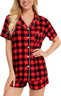 SWOMOG Womens Button Down Pajamas Set Short Sleeve Sleepwear Bride Soft Pj Lounge Sets XS-3XL