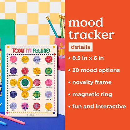 ban.do Magnetic Daily Mood Tracker Feeling Poster Chart for Self Reflection and Care, Today I'm Feeling