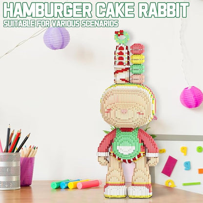 Rabbit Animal Micro Building Blocks Set for Adults Cute Large Sets Toys Gift Kids 7550 Pieces 55cm High Series