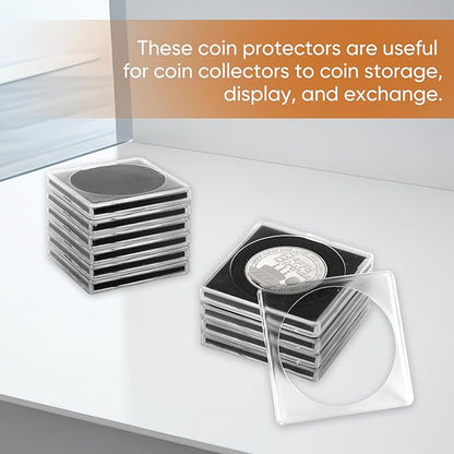 120 Pcs 20-40mm Acrylic Coin Collection Cases with Sponges, Adjustable Coin Holders, Silver Dollar Protection Cases for Collectors, Coin Collection Supplies(20/25/30/35/40mm)