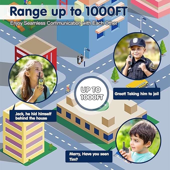 QUOLIX Walkie Talkies for Kids 3 Pack, Rechargeable Kids Walkie Talkies Toy for 3-12 YrO Boys, Long Range Walkie Talkie with 22 Channels & Flashlight Birthday Gifts for Kid‘s Outdoor Adventure