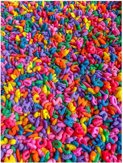 Pasta Sensory Bin Filler for Sensory Table - Colored Pasta for Sensory Play (Rainbow Alphabet Pasta, 4 Cup)