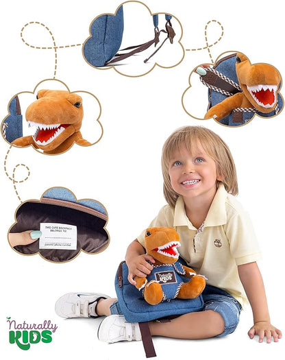 Mini Backpack for Kids w Dinosaur Toy, Mini Backpack for Toddler Boys, Gift for 2 3 4 5 Year Old Girl Boy