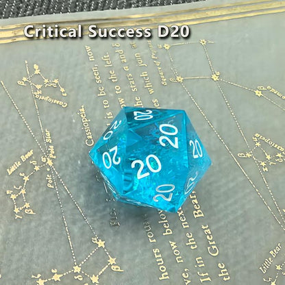 Roll of Fate D20 Dice Set – All Natural 20 or All Natural 1 – Perfect for D&D Players Seeking Epic Wins or Failures (Blue)