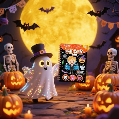 FUNNYB&G Foil Art Craft Activity for Kids - Halloween Crafts Gift Party Favors for Kids Trick or Treat Goodie Bag Stuffer Fillers Gifts Toy for Girls Boys 4 5 6 7 8 9 Years Old(Halloween)