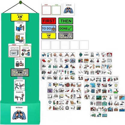 Visual Schedule for Kids – 133 Durable Plastic Picture Cards with Soft Loop Coins | Daily Routine & Chore Reward Chart for Home, School, Autism, ADHD & Special Needs Behavior Support