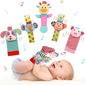 Wrist Rattles Foot Finder Rattle Sock Baby Toy, Rattle Toy, Arm Hand Bracelet Rattle, Feet Leg Ankle Socks, Activity Rattle Present Gift for Newborn Infant Babies Boy Girl Bebe (5 pcs-I)