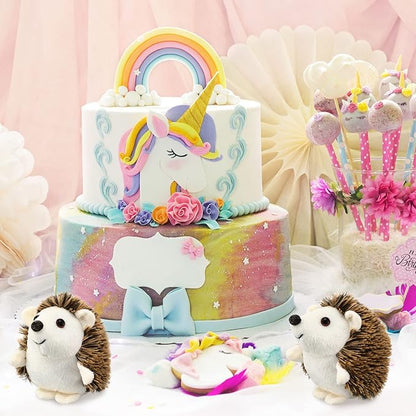 Zubebe Mini Hedgehog Toy Bulk Halloween School Gifts Plush Operation Christmas Stuffed Animal 4 Inch Small Party Favor Decoration DIY Keychain Kid Children Classroom for Baby Shower Birthday(36 Pcs)