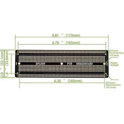 3pcs 6.8"x2.05" Breadboard Solderable Prototype PCB Board Kit for Electronics Projects Compatible for DIY Soldering Circuits Projects Prototype Board,Black