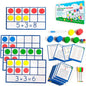 130 PCS Jumbo Magnetic Ten Frame Set, Ten Frames Class Set, Math Manipulatives for Kindergarten, PreK, Preschool, Math Counters, Games for Kids, Magnetic Counters, Teacher and Homeschool Supplies