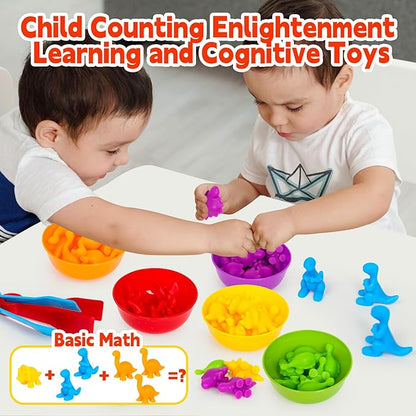 Dinosaur Toys,Color Sorting Toys for Toddlers,Montessori Education Learning Toy,Toddler Activities Sensory Training & Counting Games for 3 Year Old Boys Girls