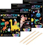 KSIWRE 3 Set Scratch Paper Art for Kids, Magic Rainbow Scratch Art with 3 Scratch Pen, Colorful Painting Book Gifts for Kids Boys Girls (Dinosaurs/Spaceman/Cute Animal)