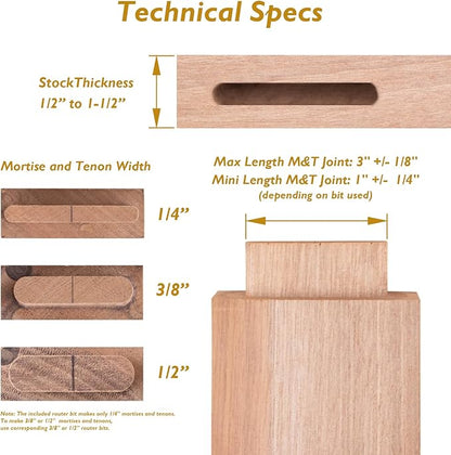 O'SKOOL Mortise and Tenon Jig is Ideal for cabinets, Chairs, and Table Construction Using a Plunge Router