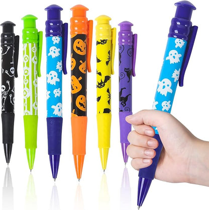 Shemira Halloween Party Favor for Kids, 24 Pcs Jumbo Pen in 6 Assorted Halloween Theme Designs for Trick or Treating,Goodie Bag Filler,Miniatures, School Classroom Rewards