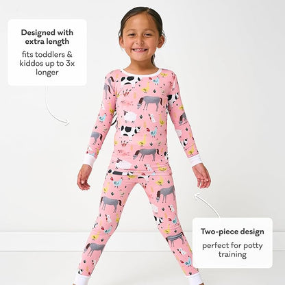 Little Sleepies Two-Piece Pajama Set for Boys & Girls, Soft Viscose from Bamboo Toddler Pajamas for Kids, Family Matching PJs