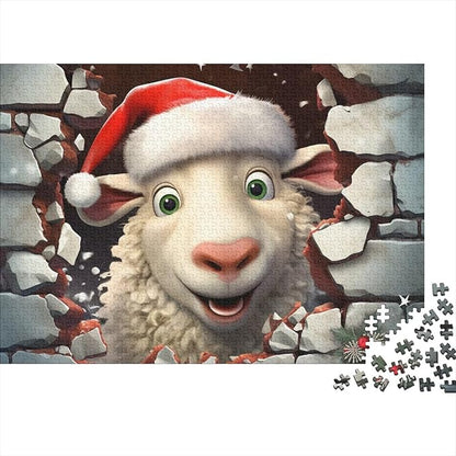 Sheep for Adults Fun Thickened Wooden Jigsaw Puzzles 1000 Piece 3D Animal Toy Intellectual Game Education Game Stress Relief Toy Home Decoration Premium & Durable 1000pcs (75x50cm)