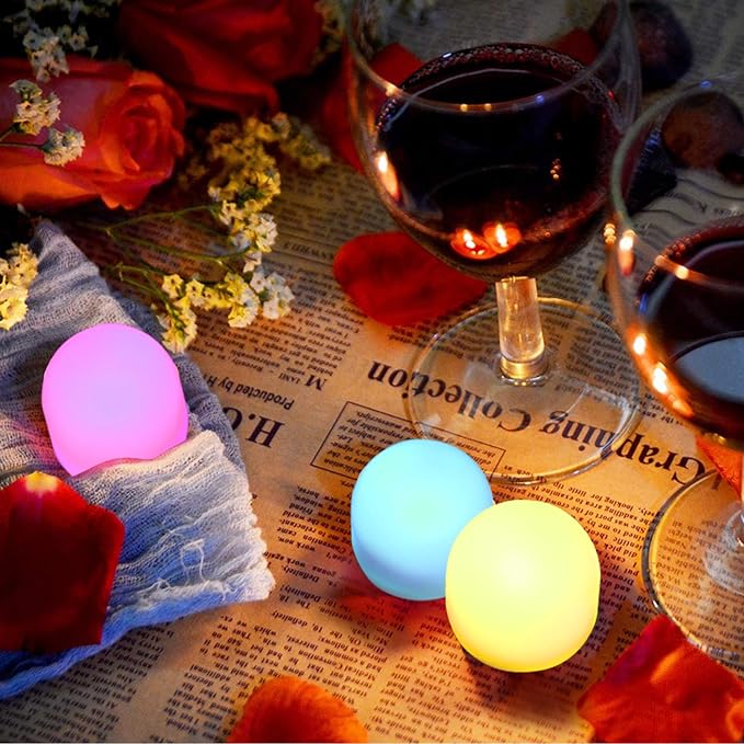Novelty Place Color Changing Mini Nightlight, Multicolor LED Mood Lighting - Night Light for Kid's Bedroom, Bathroom, Living Room - Battery Powered (Pack of 12)