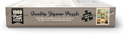 MyPuzzle World Travel, Collage, Vintage Poster - Premium 1000 Piece Jigsaw Puzzle for Adults