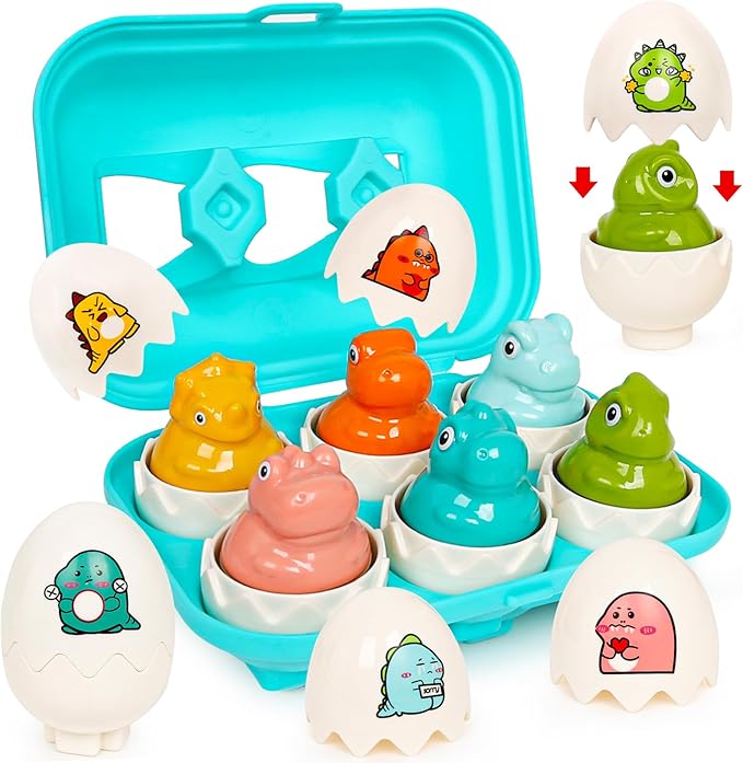 Dinosaur Toys,Egg Toy for Toddlers 1-3,Montessori Sensory Early Educational Learning Shape Matching & Sorting Games Fine Motor Toys Gifts for Boys Girls