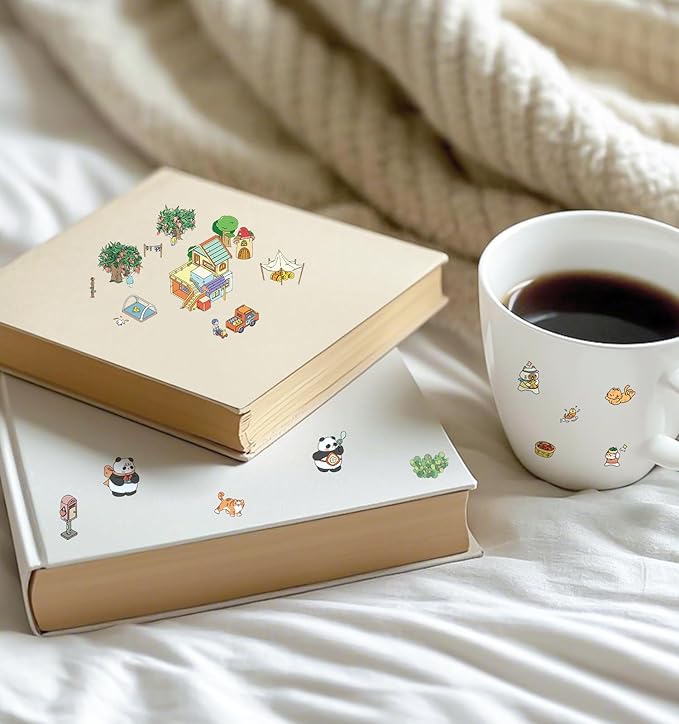 DIY 3D House Stickers, 4 Sets Fun DIY Stickers Scene Make Your Own Mini House Cute Cartoon Animal Scene Sticker for Kids Adult Sticker Art Relief Stress Pass The Time