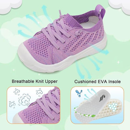 JIASUQI Toddler Shoes for Boys Girls Slip on Sneakers Wide Toe Walking Shoes Toddler Sock Shoes